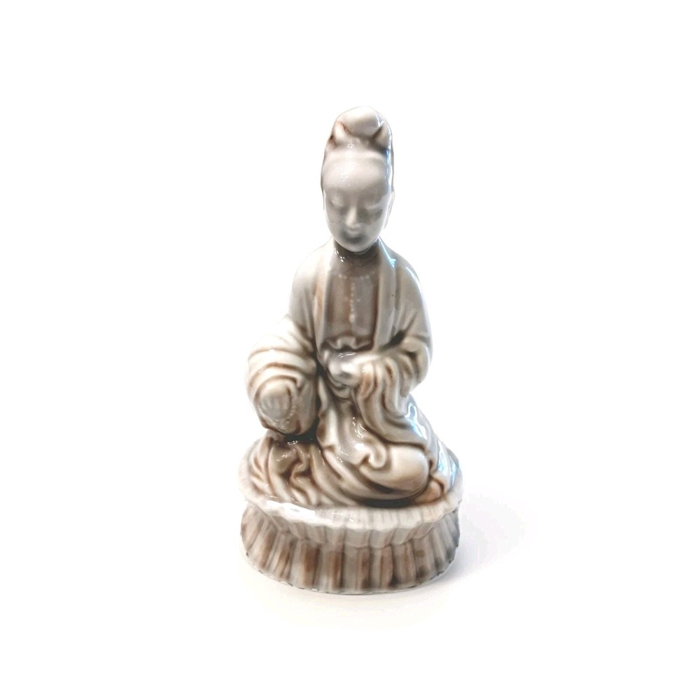 Roselane Figurine Glazed Ceramic Asian Man Oriental 6.5 Inches